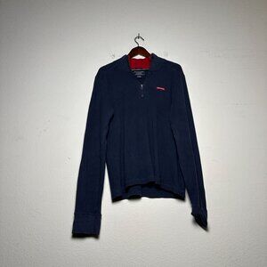 VTG Abercrombie & Fitch Muscle Ribbed Slim Sweaters Men L Blue Casual Gorp 90s